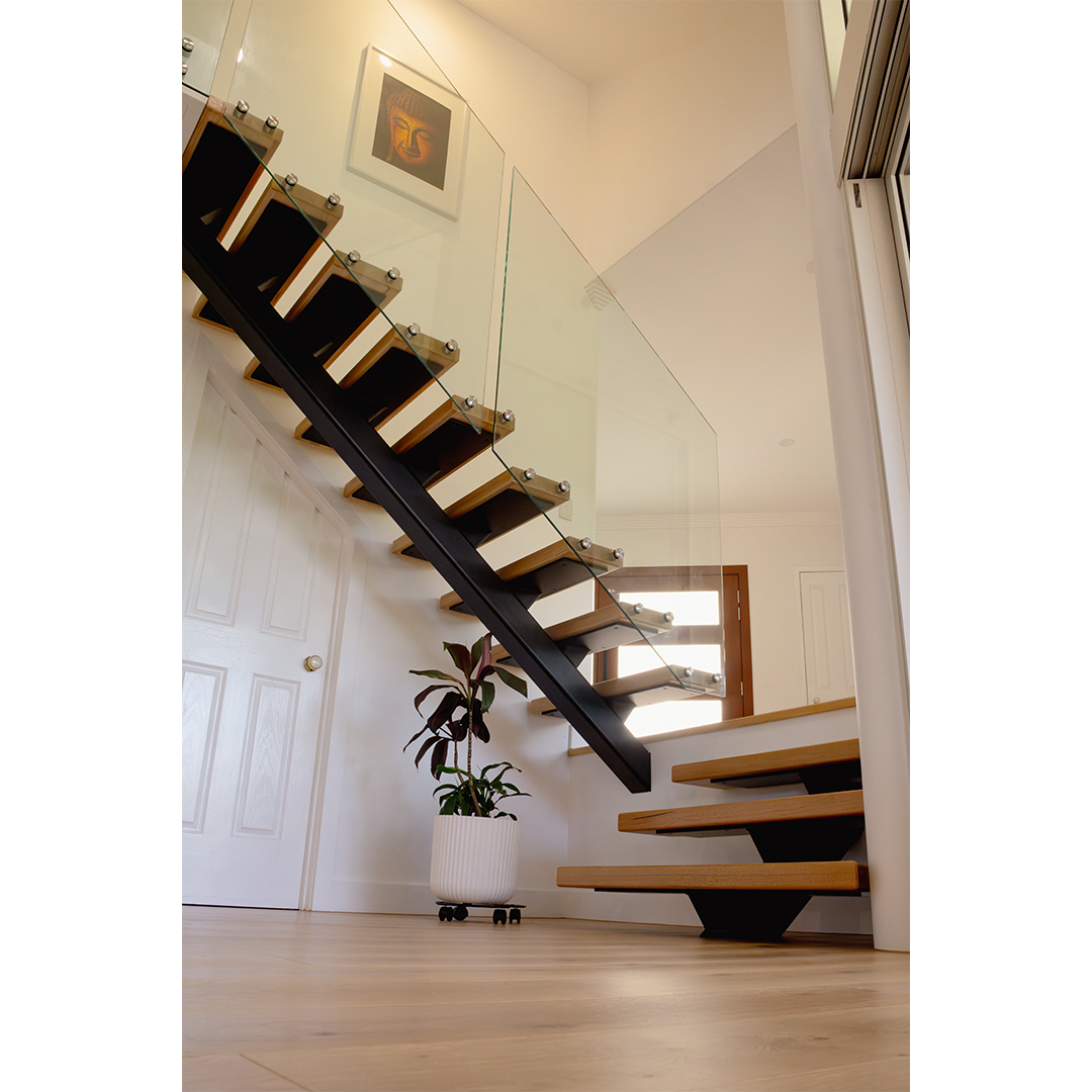 Floating Timber & Glass Staircase